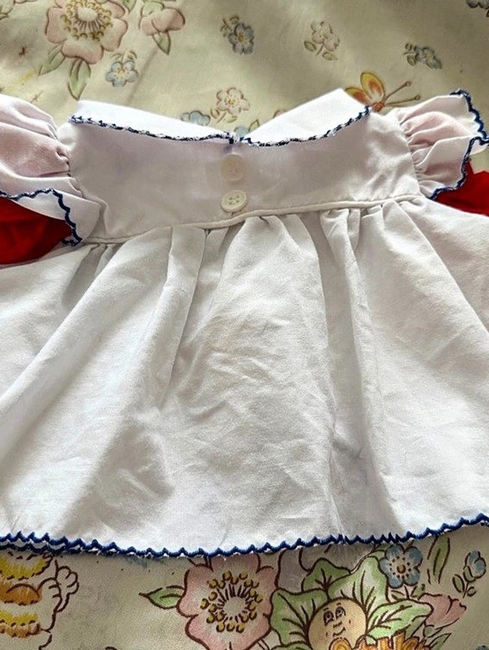CPK Coleco Vtg White & Red Pinafore Dress